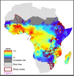 Malaria study areas. Note the non presence of the DRC and  Angola.. along with all of the other areas that are missing. Do we really know what's going on with malaria?